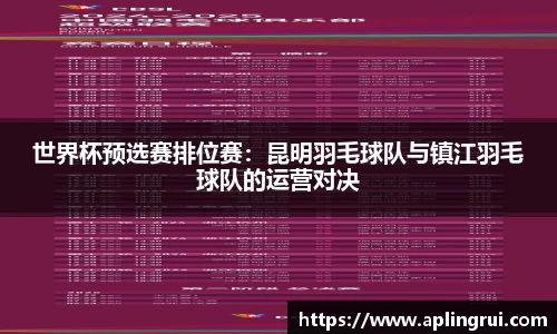 世界杯预选赛排位赛：昆明羽毛球队与镇江羽毛球队的运营对决